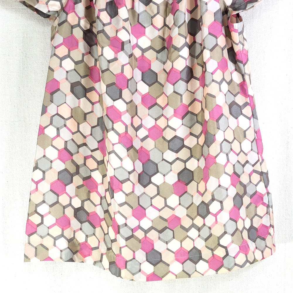 Banana Republic 100% Silk Colorful Blouse W/ Modern Geometric Pattern Women's Sm - Picture 6 of 11